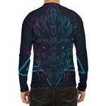 Geometric Japanese Demon Print Men's Long Sleeve Rash Guard