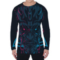 Geometric Japanese Demon Print Men's Long Sleeve T-Shirt