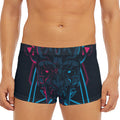 Geometric Japanese Demon Print Men's Short Boxer Briefs