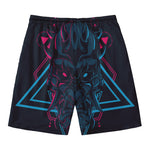 Geometric Japanese Demon Print Men's Swim Trunks