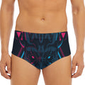 Geometric Japanese Demon Print Men's Triangle Swim Briefs