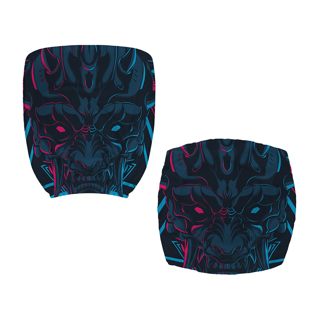 Geometric Japanese Demon Print Office Chair Cover