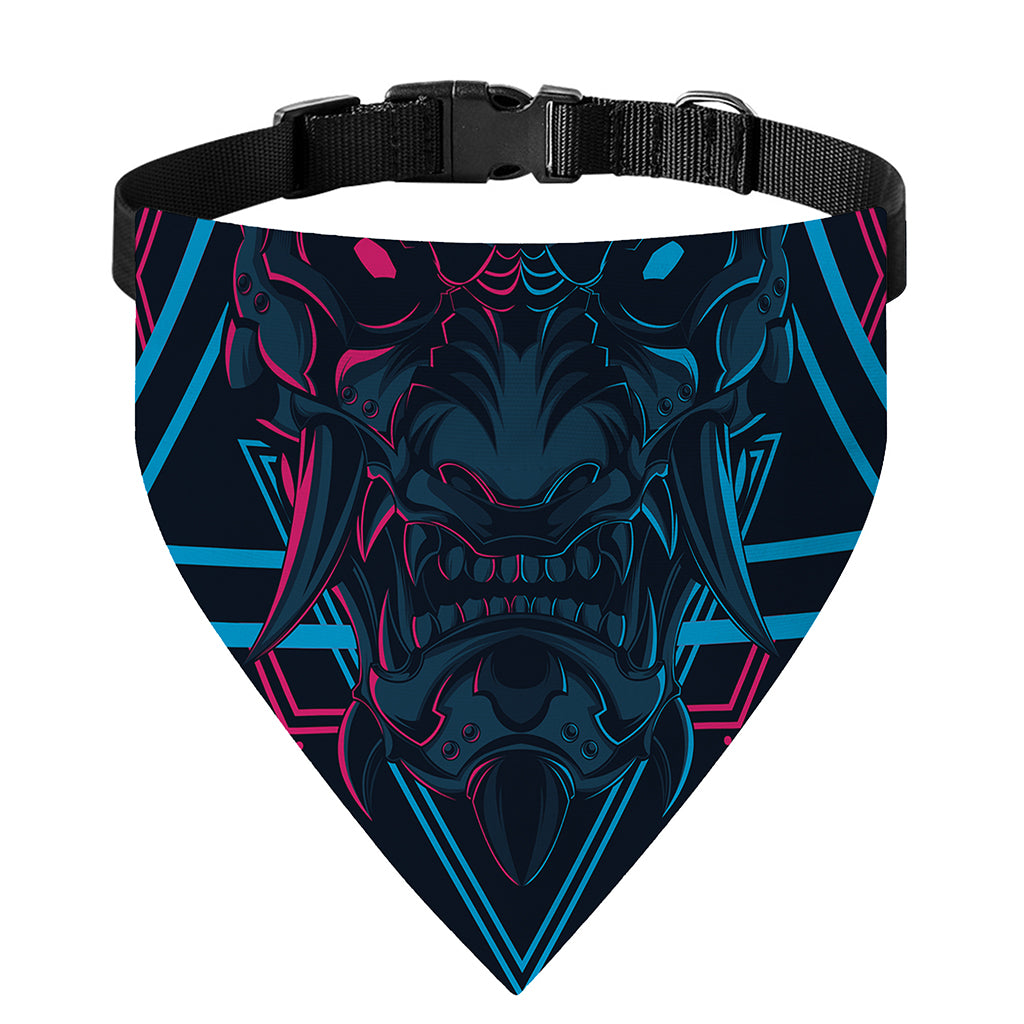 Geometric Japanese Demon Print Over The Collar Dog Bandana