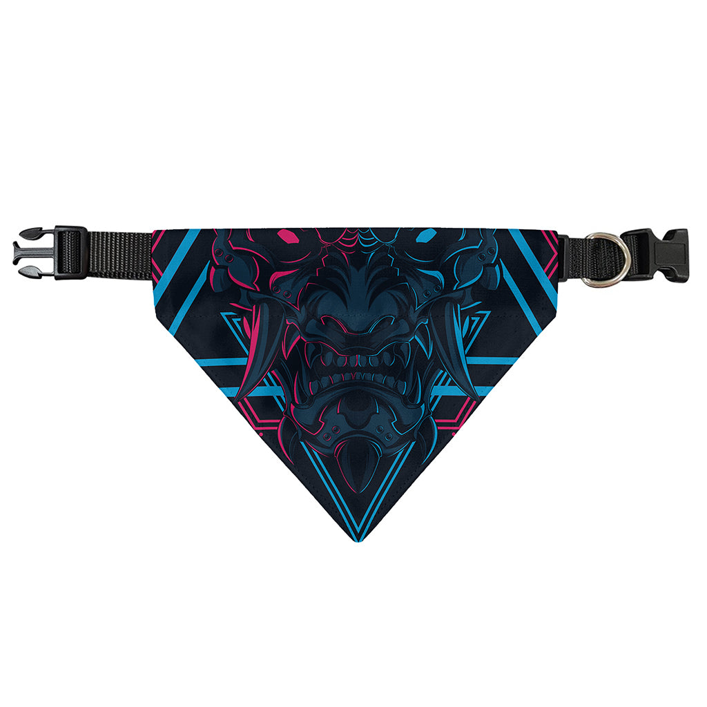 Geometric Japanese Demon Print Over The Collar Dog Bandana