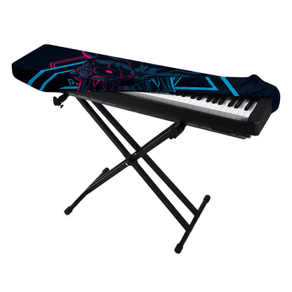 Geometric Japanese Demon Print Piano Keyboard Cover