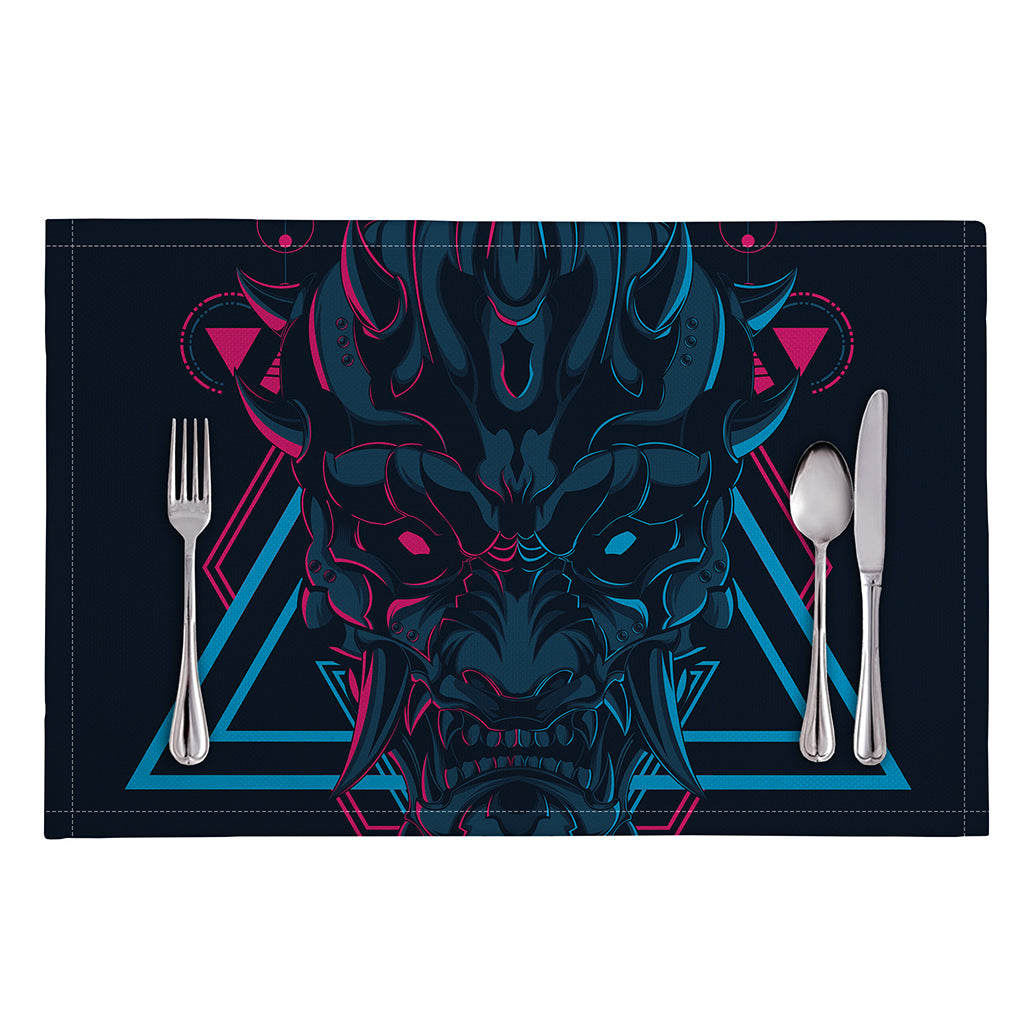 Geometric Japanese Demon Print Placemat
