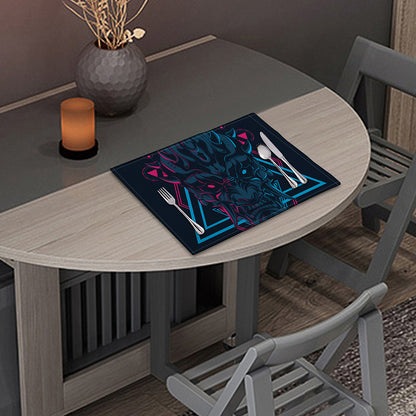 Geometric Japanese Demon Print Placemat