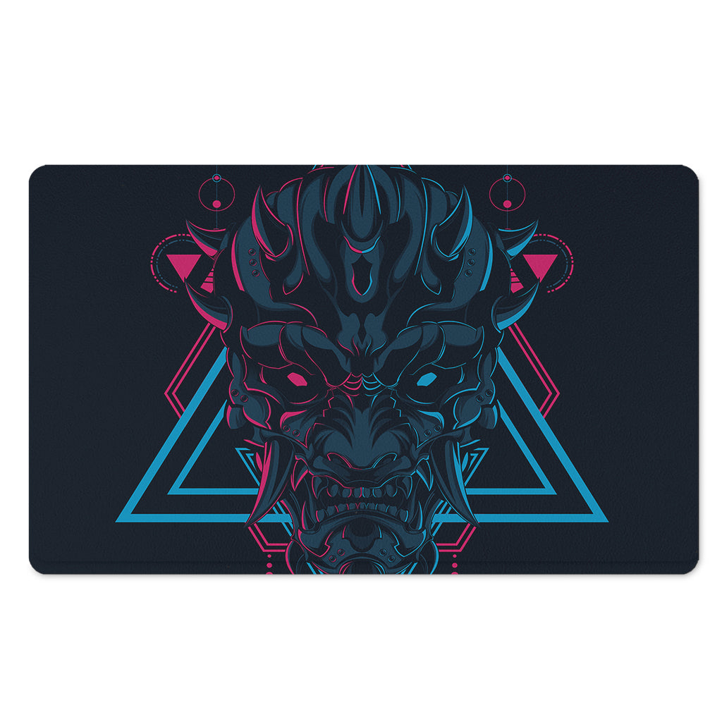 Geometric Japanese Demon Print Polyester Doormat
