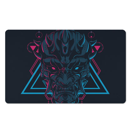 Geometric Japanese Demon Print Polyester Doormat