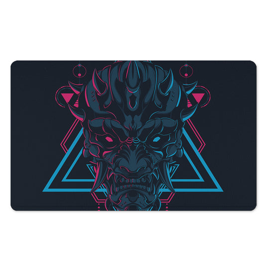 Geometric Japanese Demon Print Polyester Doormat