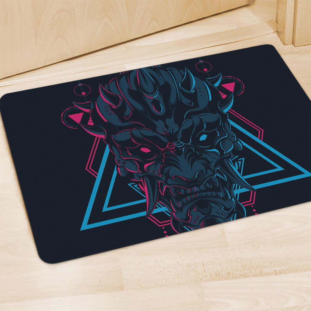 Geometric Japanese Demon Print Polyester Doormat