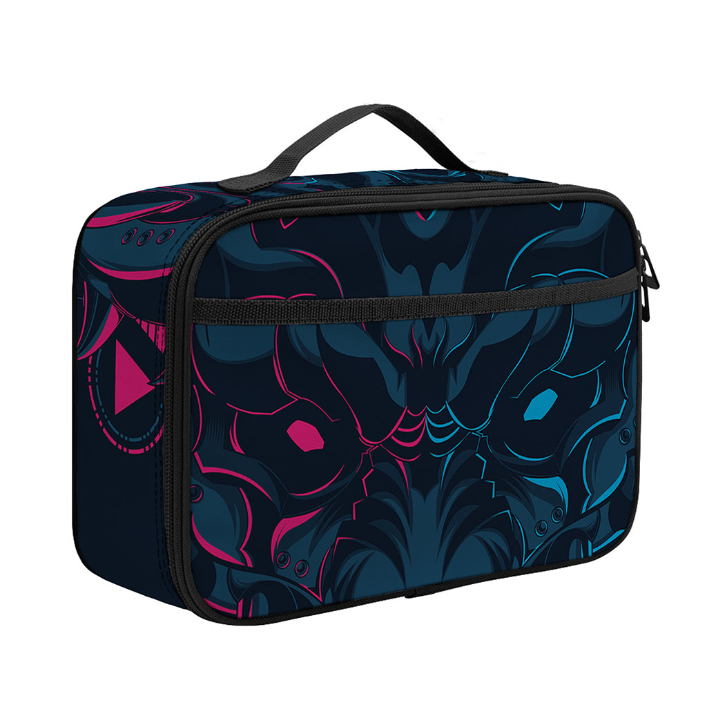 Geometric Japanese Demon Print Portable Lunch Bag