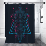 Geometric Japanese Demon Print Premium Shower Curtain