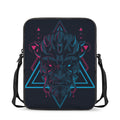 Geometric Japanese Demon Print Rectangular Crossbody Bag
