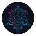 Geometric Japanese Demon Print Round Floor Mat