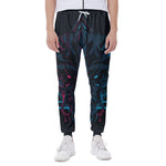 Geometric Japanese Demon Print Scuba Joggers