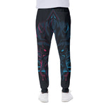 Geometric Japanese Demon Print Scuba Joggers