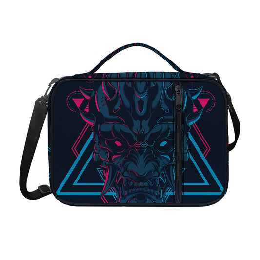 Geometric Japanese Demon Print Shoulder Strap Bible Bag