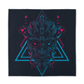 Geometric Japanese Demon Print Silk Bandana