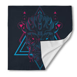 Geometric Japanese Demon Print Silk Bandana