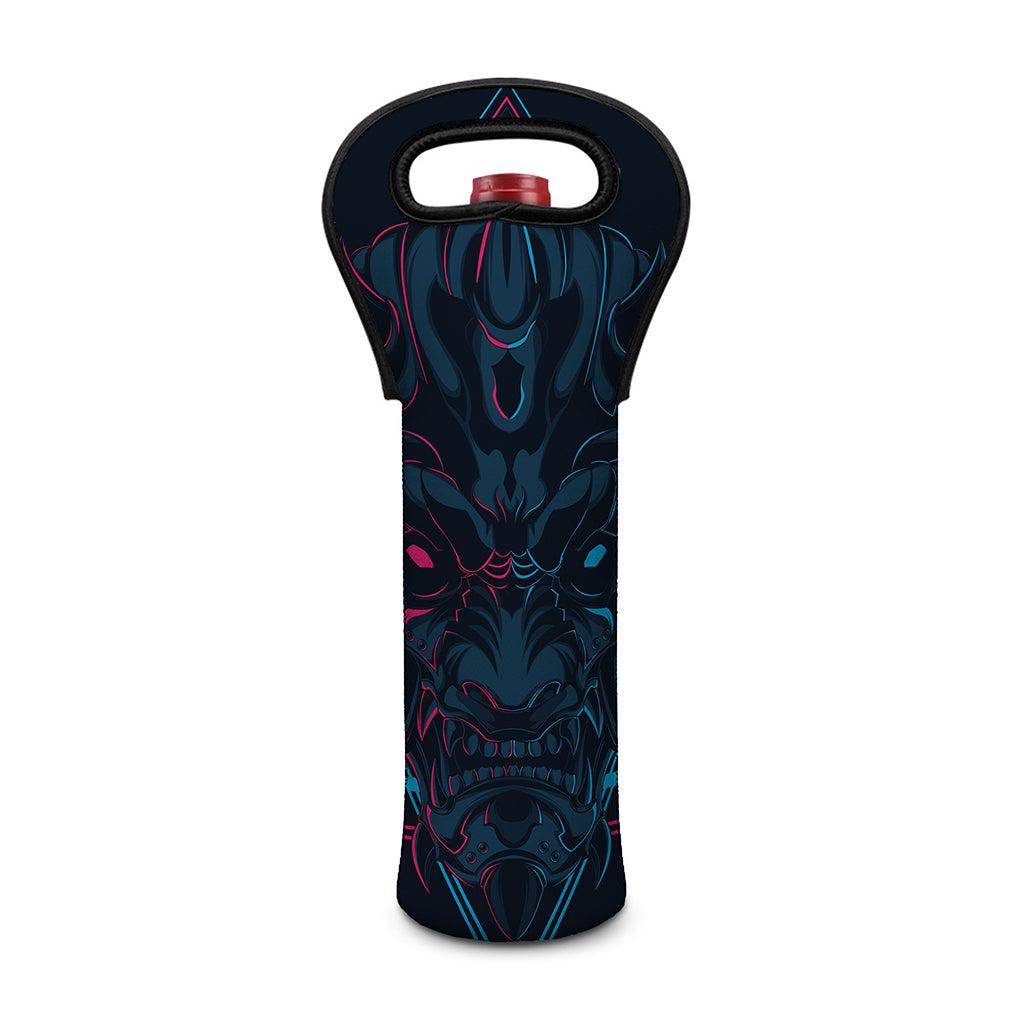 Geometric Japanese Demon Print Single Neoprene Wine Tote