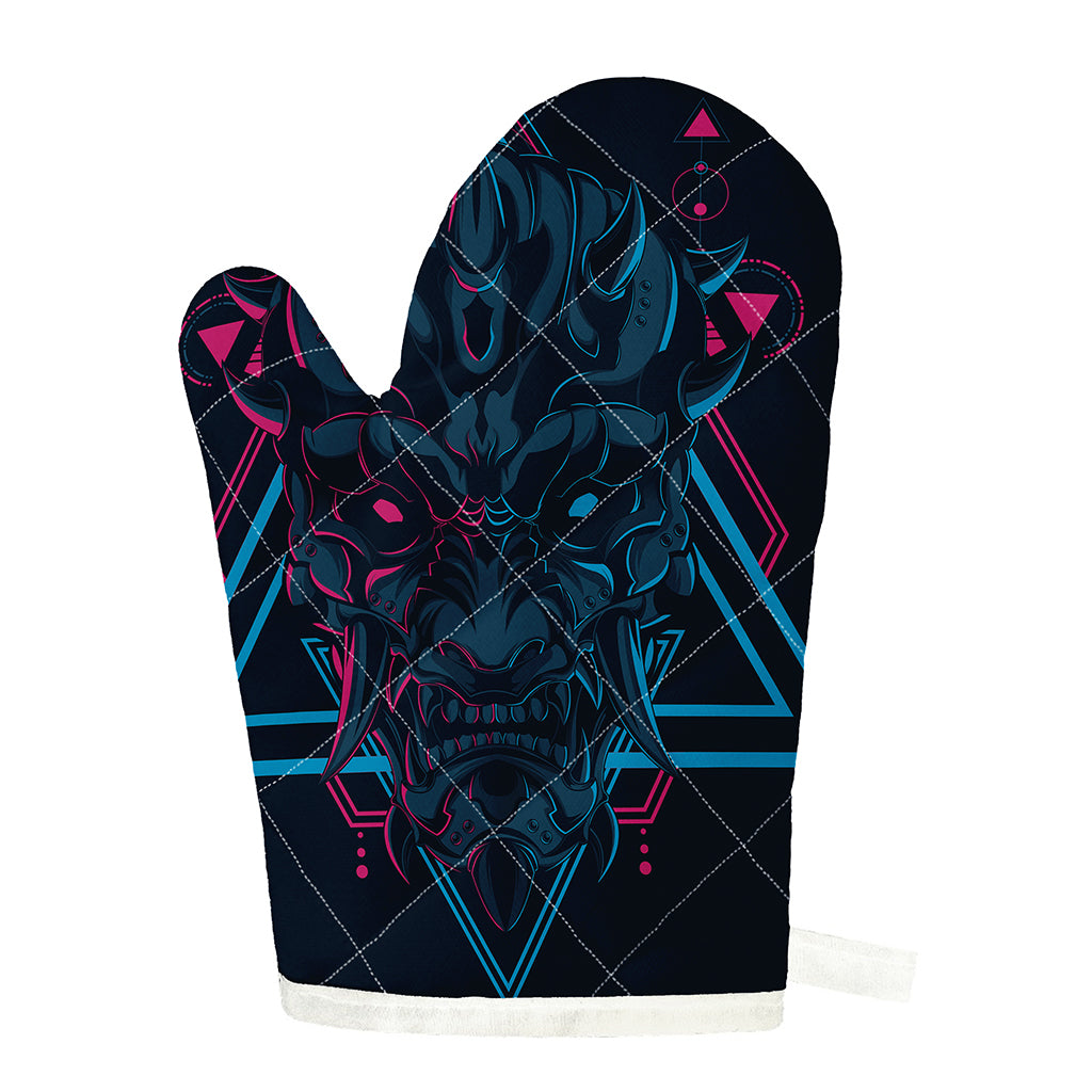 Geometric Japanese Demon Print Single Oven Mitt