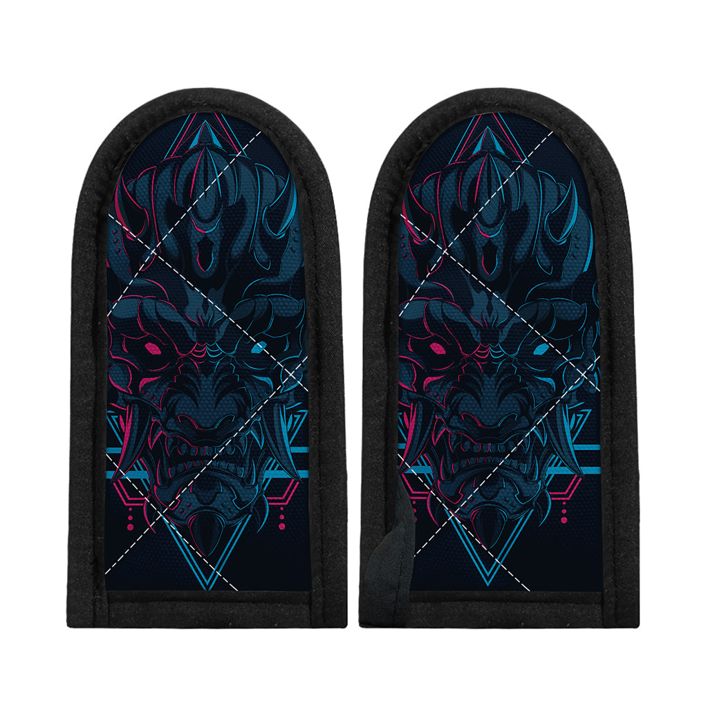 Geometric Japanese Demon Print Skillet Handle Cover