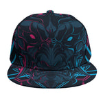 Geometric Japanese Demon Print Snapback Cap