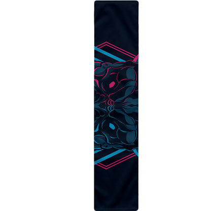 Geometric Japanese Demon Print Table Runner