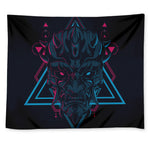 Geometric Japanese Demon Print Tapestry