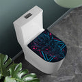 Geometric Japanese Demon Print Toilet Lid Cover