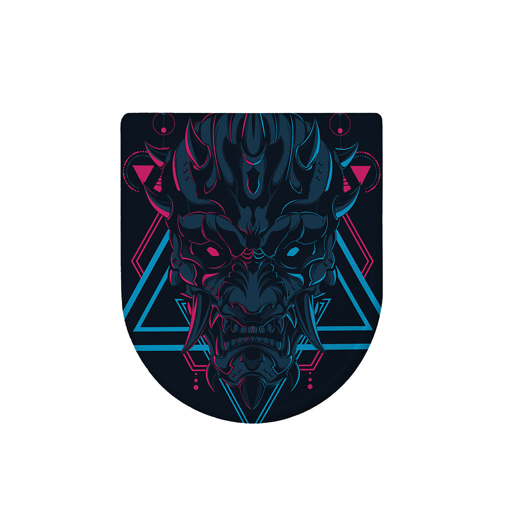 Geometric Japanese Demon Print Toilet Lid Cover