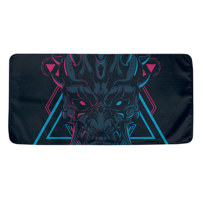 Geometric Japanese Demon Print Towel