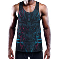 Geometric Japanese Demon Print Men's Workout Tank Top