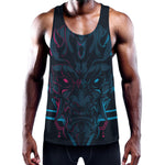 Geometric Japanese Demon Print Training Tank Top