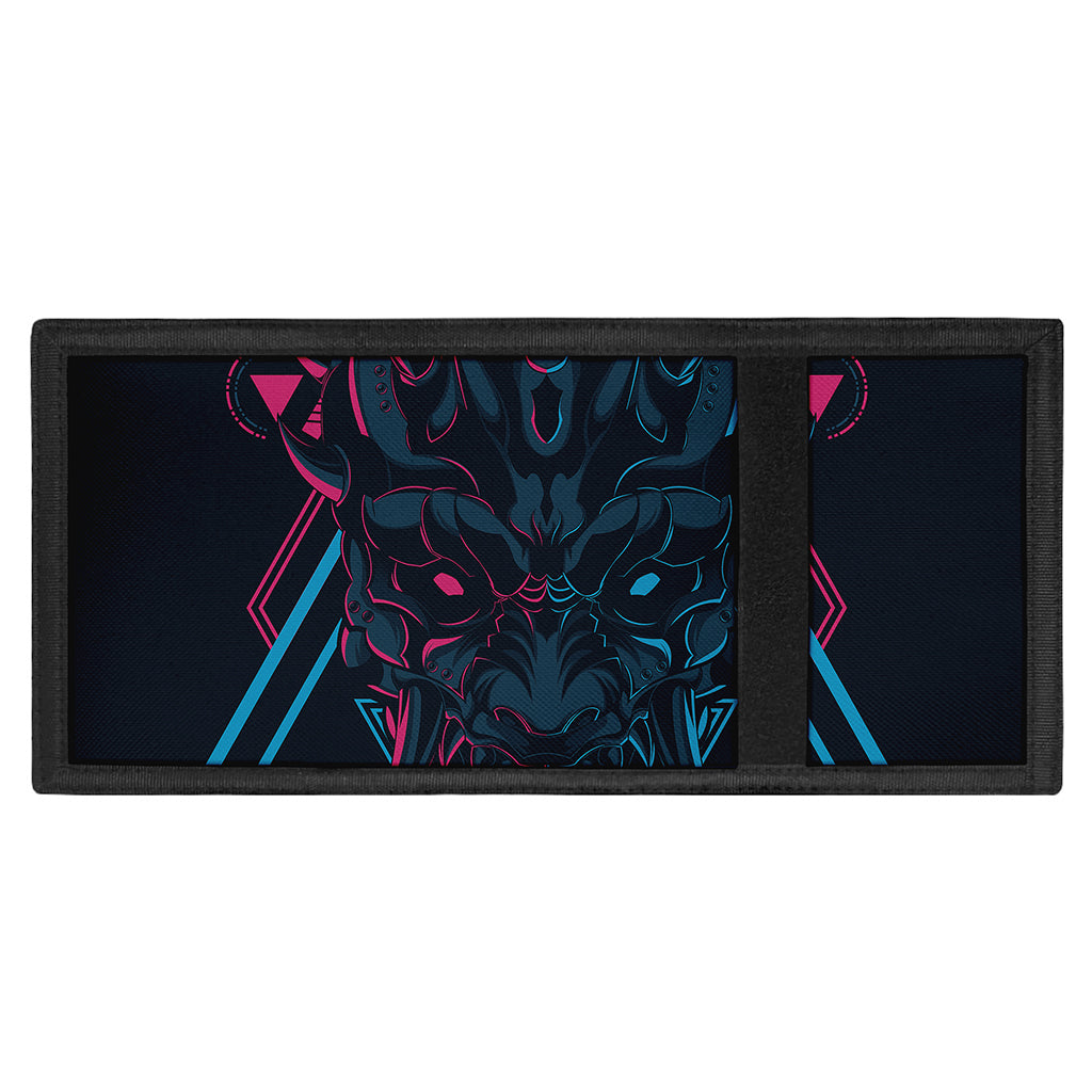 Geometric Japanese Demon Print Trifold Wallet