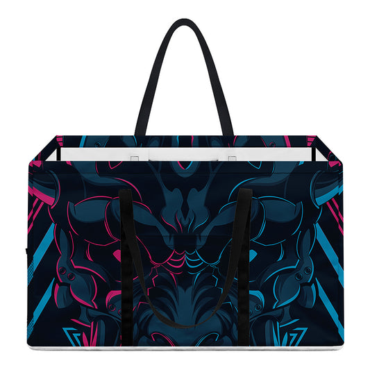 Geometric Japanese Demon Print Utility Tote Bag