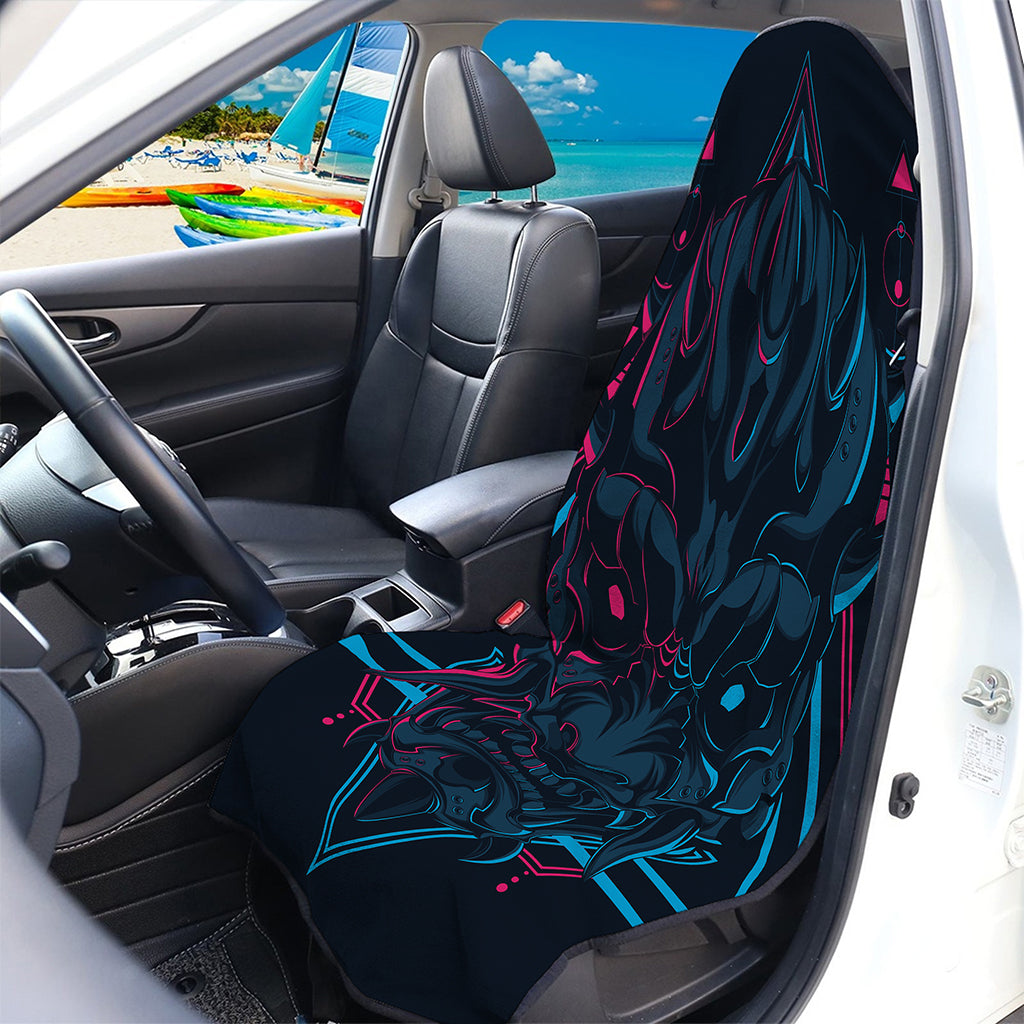 Geometric Japanese Demon Print Waterproof Car Seat Cover