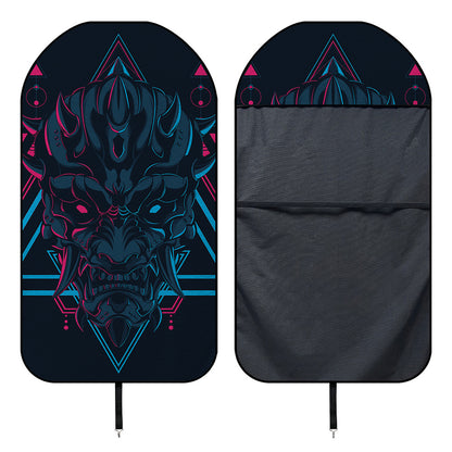 Geometric Japanese Demon Print Waterproof Car Seat Cover