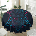 Geometric Japanese Demon Print Waterproof Round Tablecloth