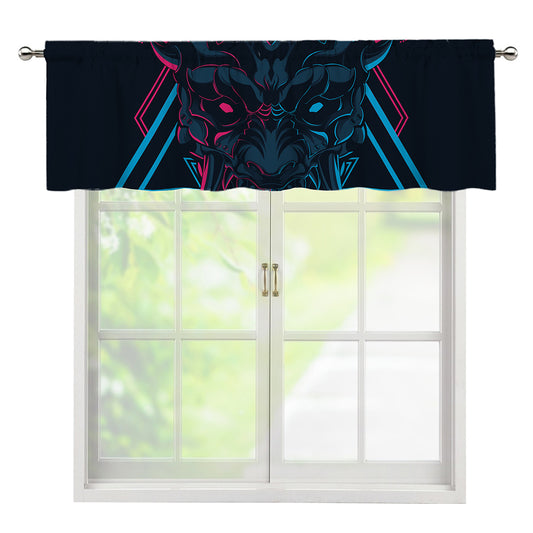 Geometric Japanese Demon Print Window Valance