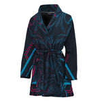 Geometric Japanese Demon Print Women's Bathrobe