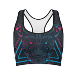 Geometric Japanese Demon Print Women's Sports Bra