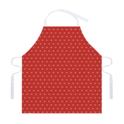 Geometric Japanese Floral Pattern Print Adjustable Apron