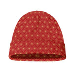 Geometric Japanese Floral Pattern Print Beanie