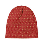 Geometric Japanese Floral Pattern Print Beanie