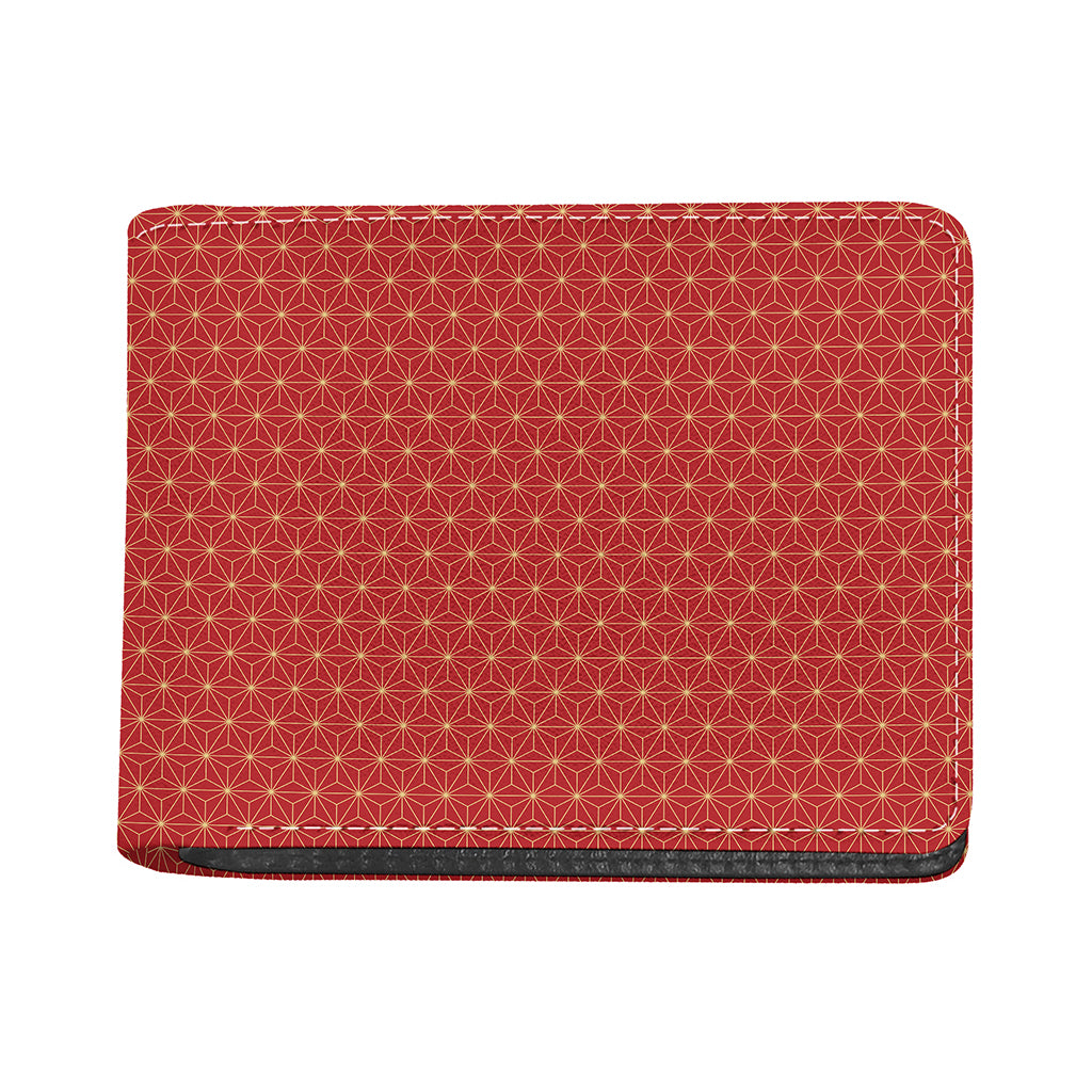 Geometric Japanese Floral Pattern Print Bifold Wallet