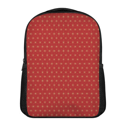 Geometric Japanese Floral Pattern Print Casual Backpack