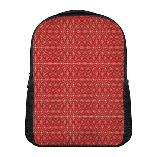 Geometric Japanese Floral Pattern Print Casual Backpack