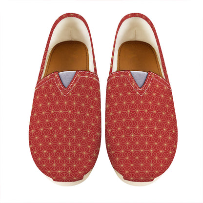 Geometric Japanese Floral Pattern Print Casual Shoes